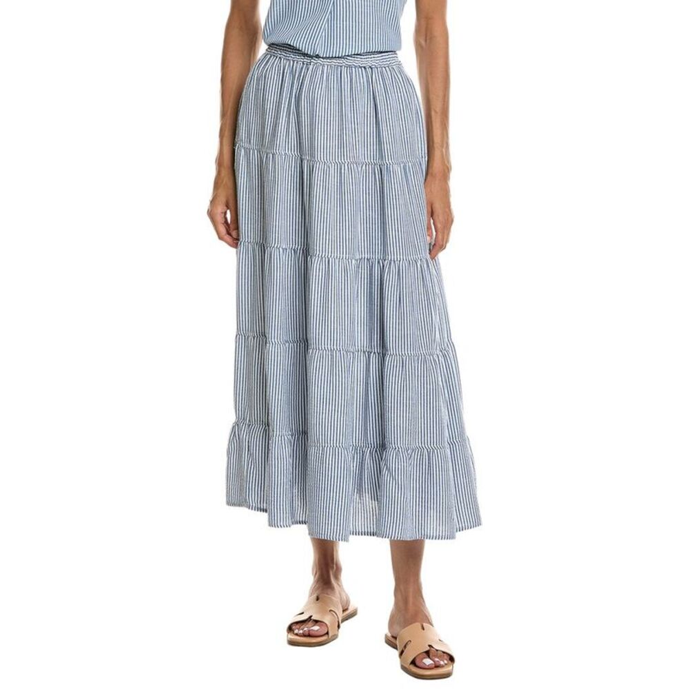 Max Studio Womens  Tiered Maxi Skirt, White